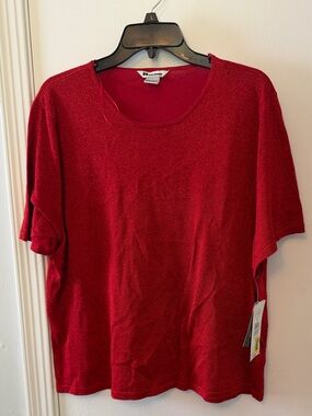 NWT Nygard Collection Red Short Sleeve Top